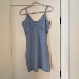 Medium H&M Ribbed Blue Body Con Dress